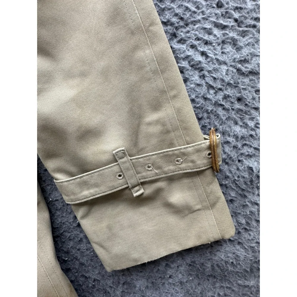 Vintage 90s Burberrys Double-Breasted Trench Coat Khaki Womens Size Petite S/M - Picture 6 of 16